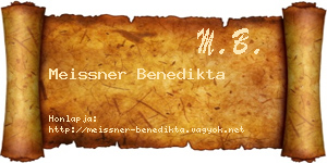Meissner Benedikta névjegykártya